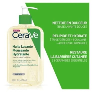 CERAVE HUILE LAVANTE MOUSSANTE ET HYDRATANTE 473 ML