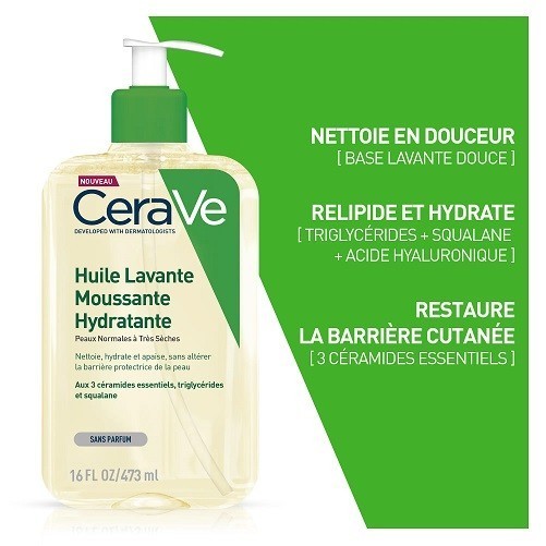 CERAVE HUILE LAVANTE MOUSSANTE ET HYDRATANTE 473 ML