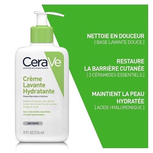 CERAVE CRÈME LAVANTE HYDRATANTE 236 ML
