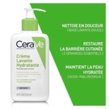 CERAVE CRÈME LAVANTE HYDRATANTE 236 ML
