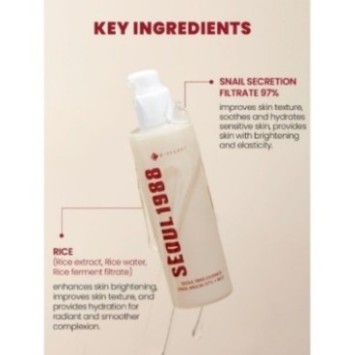 SEOUL 1988 ESSENCE MUCINE D'ESCARGOT 97% + RIZ