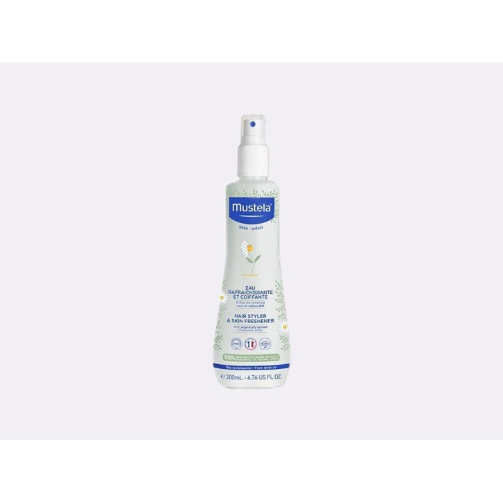 MUSTELA EAU RAFRAÎCHISSANTE ET COIFFANTE BÉBÉ À L'EAU DE CAMOMILLE BIO