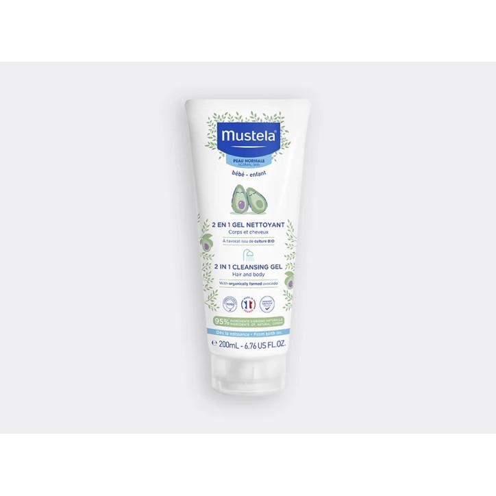 MUSTELA GEL NETTOYANT 2 EN 1 BÉBÉ À L'AVOCAT BIO