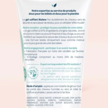 BIOLANE GEL CHEVEUX COIFFANT BÉBÉ 100ML