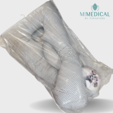 COUSSIN DE GROSSESSE MOTIFS GRIS ZIGZAG MATIÈRE: OUATE