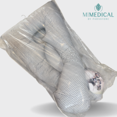 COUSSIN DE GROSSESSE MOTIFS GRIS ZIGZAG MATIÈRE: OUATE