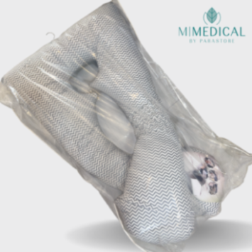 COUSSIN DE GROSSESSE MOTIFS GRIS ZIGZAG MATIÈRE: OUATE