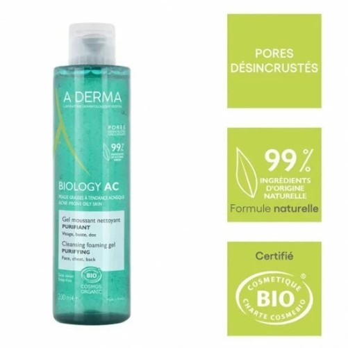 A-DERMA BIOLOGY AC GEL MOUSSANT PURIFIANT 200ML