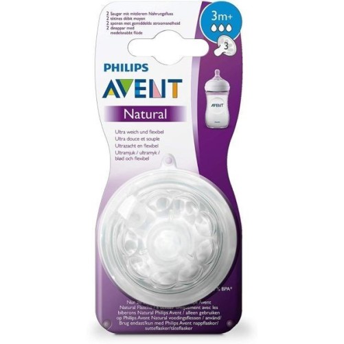 AVENT 2 TETINE NATURAL 3M+ SCF043/27