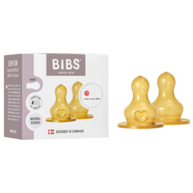 BIBS 2 TETINES RONDES LATEX BIBERON A DEBIT LENT 0M+ BIBS 2 TETINES RONDES LATEX BIBERON A DEBIT LENT 0M+