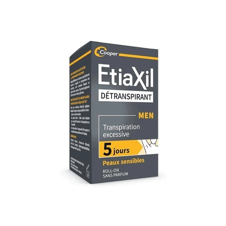 ETIAXIL DÉTRANSPIRANT MEN ROLL-ON PEAUX SENSIBLES 15ML