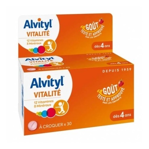ALVITYL VITALITE A CROQUER GOUT FRAISE 30 COMPRIMES