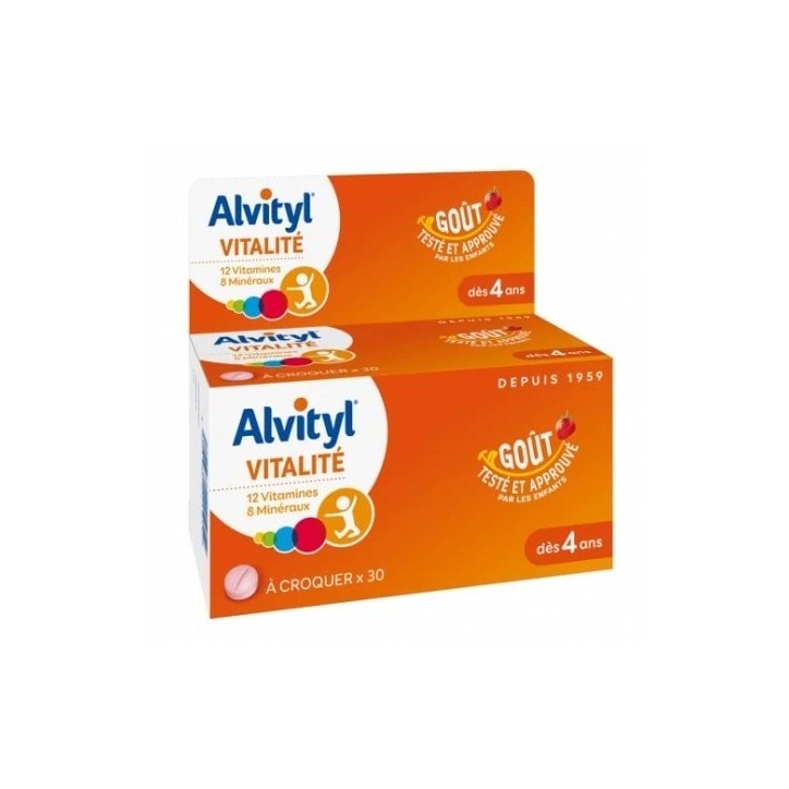 ALVITYL VITALITE A CROQUER GOUT FRAISE 30 COMPRIMES