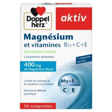 AKTIV MAGNÉSIUM ET VITAMINES B12+C+E 60 CAPSULES AKTIV MAGNÉSIUM ET VITAMINES B12+C+E 60 CAPSULES