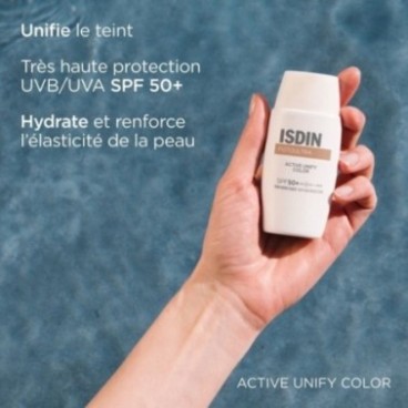 ISDIN PHOTOPROTECTION ECRAN SOLAIRE ACTIVE UNIFY FUSION FLUIDE TEINTEE SPF50+ 50ML