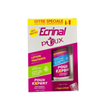 ECRINAL PACK ANTI POUX LOTION + SHAMPOOING (PEIGNE OFFERT)
