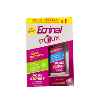 ECRINAL PACK ANTI POUX LOTION + SHAMPOOING (PEIGNE OFFERT) ECRINAL PACK ANTI POUX LOTION + SHAMPOOING (PEIGNE OFFERT)