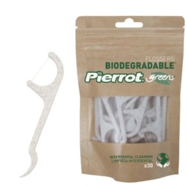 PIERROT FLOSSERS GREEN BIODEGRADABLE 30 UNITÉS