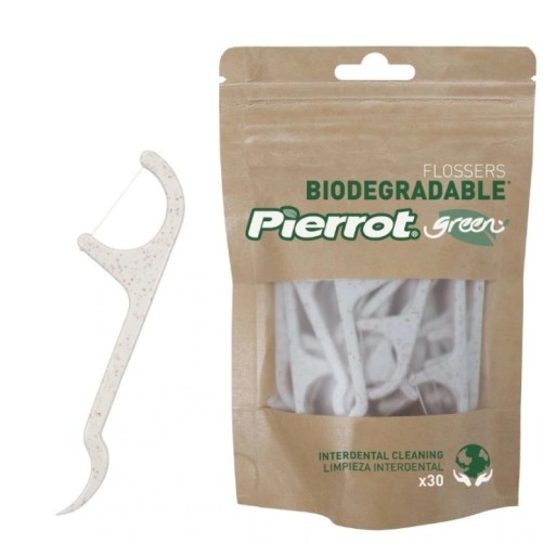 PIERROT FLOSSERS GREEN BIODEGRADABLE 30 UNITÉS