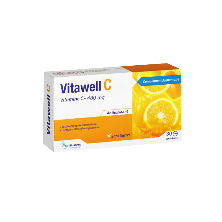 POLYPHARMA VITAWELL C VITAMINE C 480 MG 30 COMPRIMES