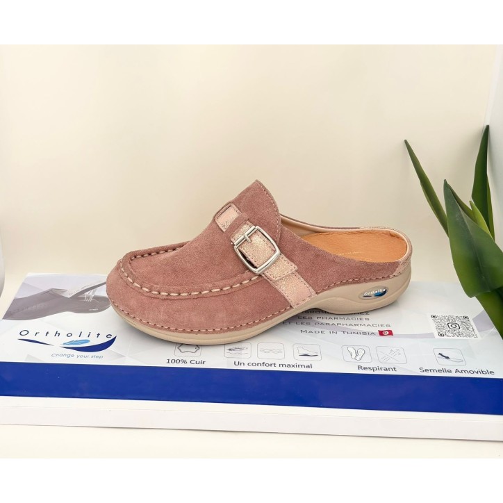 ORTHOLITE SABOT ORTHOPÉDIQUE FEMME FE02 ROSE DAIM