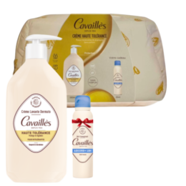 CAVAILLES TROUSSE CREME LAVANTE DERMATO PEAUX INTOLERANTES 500ML+DEO ABSORB+ 48H ANTI TRACES SPRAY 20ML (OFFERT)