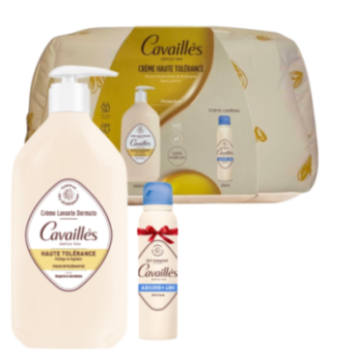 CAVAILLES TROUSSE CREME LAVANTE DERMATO PEAUX INTOLERANTES 500ML+DEO ABSORB+ 48H ANTI TRACES SPRAY 20ML (OFFERT)
