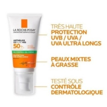 LA ROCHE POSAY ANTHELIOS UVMUNE 400 GEL-CRÈME OIL CONTROL INVISIBLE SPF50+ 50ML