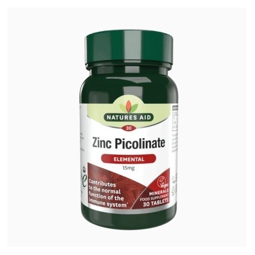NATURES AID ZINC PICOLINATE 15MG 30 COMPRIMES