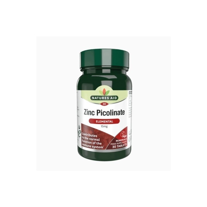 NATURES AID ZINC PICOLINATE 15MG 30 COMPRIMES