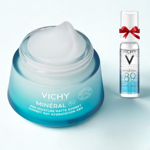 VICHY MINERAL 89 SORBET MAT HYDRATATION 72H 50ML+MINERAL BOOSTER 89 SERUM 10ML (OFFERT)