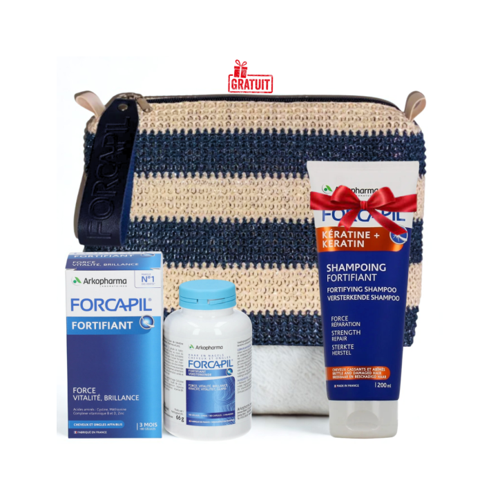 ARKOPHARMA FORCAPIL TROUSSE CHEVEUX ET ONGLES 180 GÉLULES + SHAMPOING FORTIFIANT 200 ML (OFFERT)