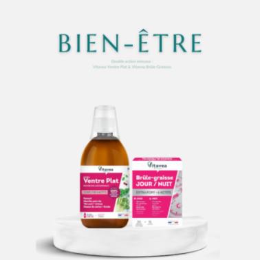 PACK DOUBLE ACTION MINCEUR : VITAVEA VENTRE PLAT & VITAVEA BRÛLE-GRAISSES PACK DOUBLE ACTION MINCEUR : VITAVEA VENTRE PLAT & VITAVEA BRÛLE-GRAISSES