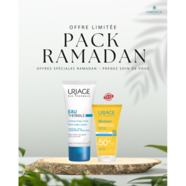 PACK URIAGE : EAU THERMALE CRÈME RICHE & BARIESUN CRÈME HYDRATANTE SPF50+ PACK URIAGE : EAU THERMALE CRÈME RICHE & BARIESUN CRÈME HYDRATANTE SPF50+