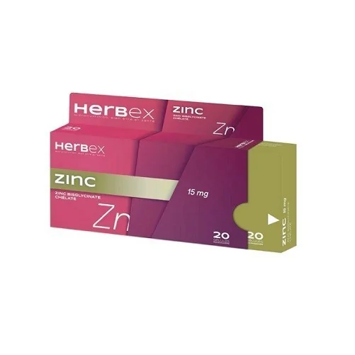 HERBEX ZINC BISGLYCINATE 15 MG BT20