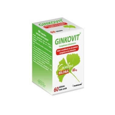 PHARMACARE GINKOVIT GINKGO BILOBA 60 GÉLULES PHARMACARE GINKOVIT GINKGO BILOBA 60 GÉLULES